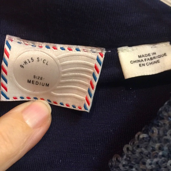 🎉”Anthropologie” Hooded Blue/Grey Sequin Zip Jacket - Picture 8 of 11